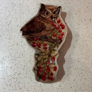 Cracker Barrel Stoneware Owl Spoon Rest
